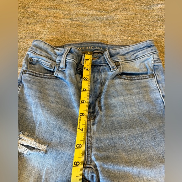 American Eagle Super Stretch Distressed Flare Jeans Size 00XS - Picture 7 of 14
